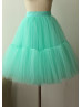 Turquoise Blue Tulle Knee Length Tutu Skirt